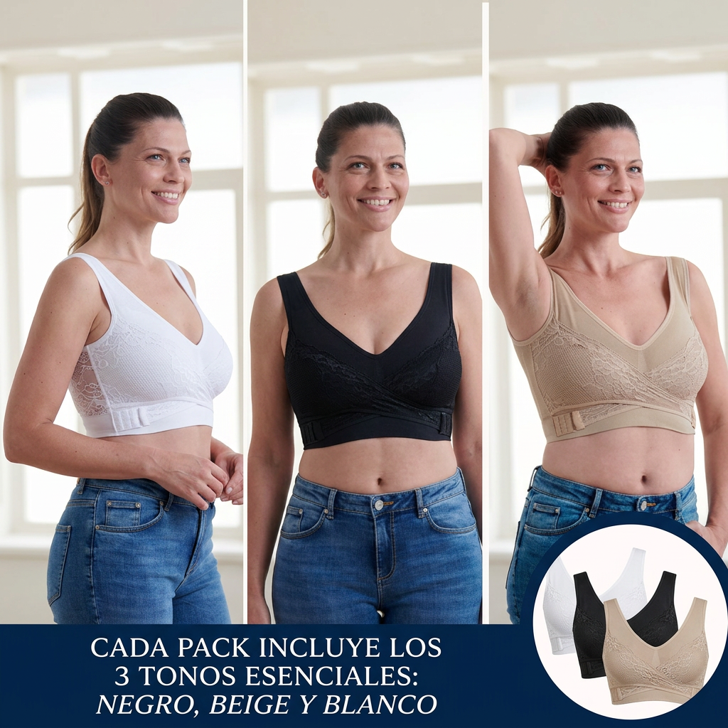 PACK 3 SUJETADORES DE ENCAJE PUSH UP - GALAMODASHOP